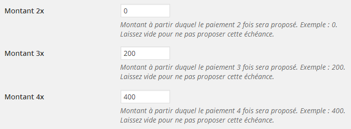 Seuils échéances paiement fractionné